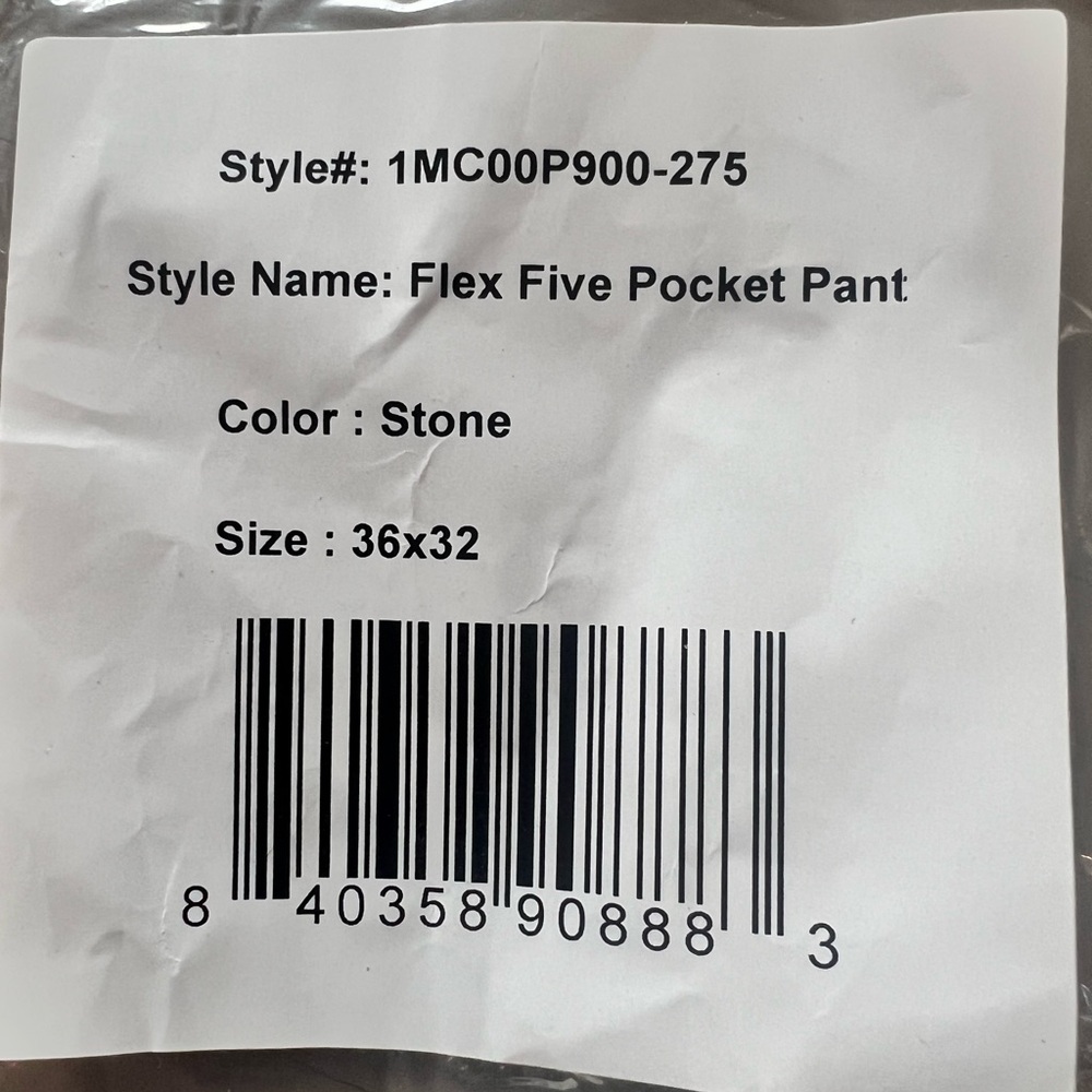 Onward Reserve Flex Five Pocket Stretch Pant - Stone - NWT - 36x32